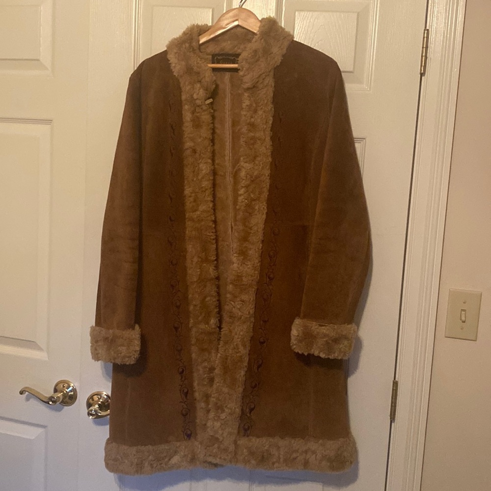 Leather dress coat